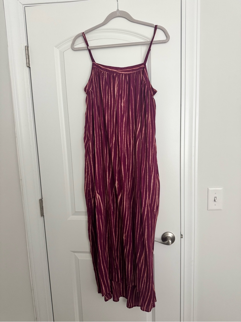Target Purple and Cream Striped Maxi Dress